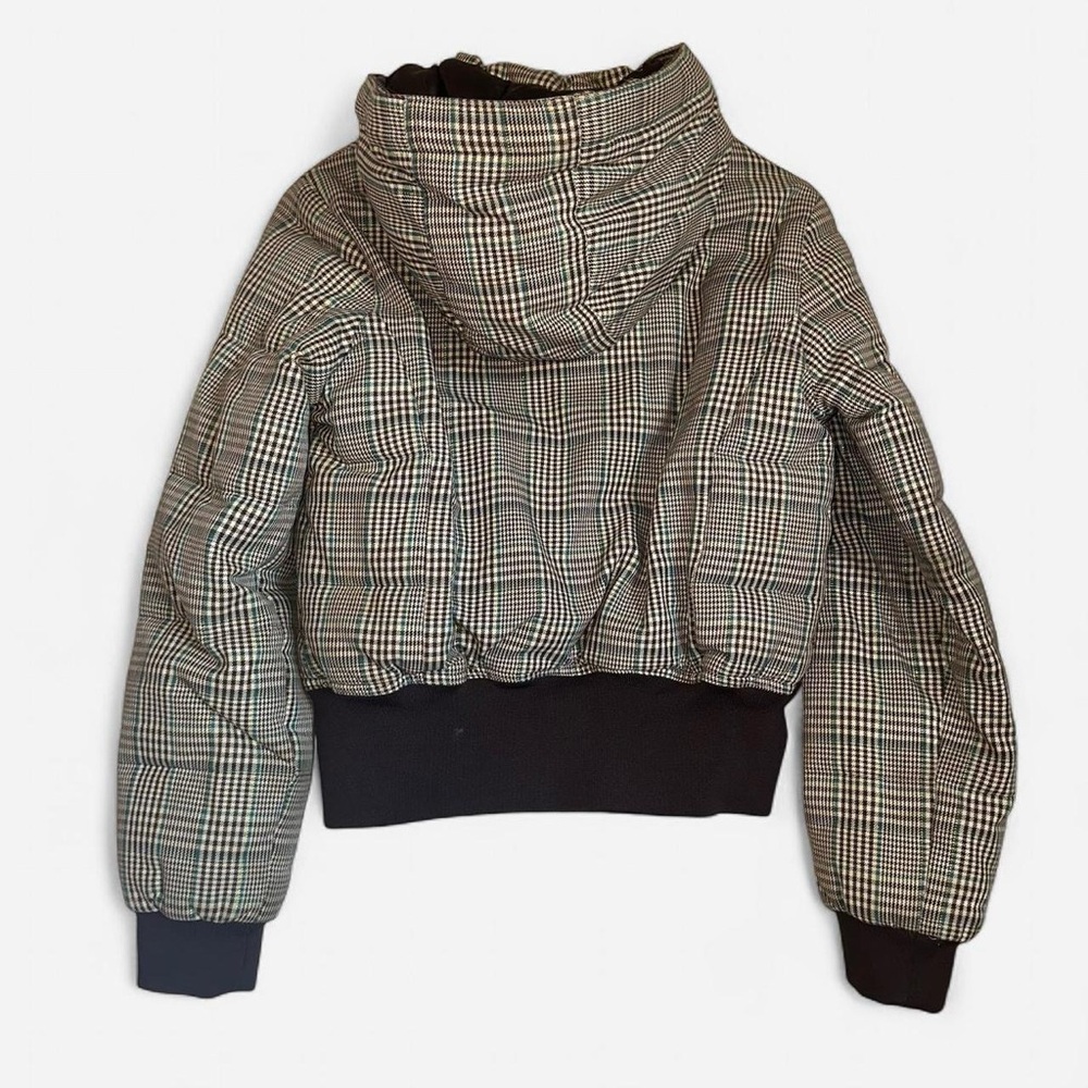 Sean John Beige Brown Gold Plaid Bomber Jacket Detachable Hood Vintage Vtg Y2K - Picture 2 of 10